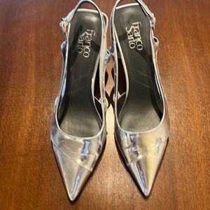 Franco Sarto-Shiny, Silver Patent Leather Heels